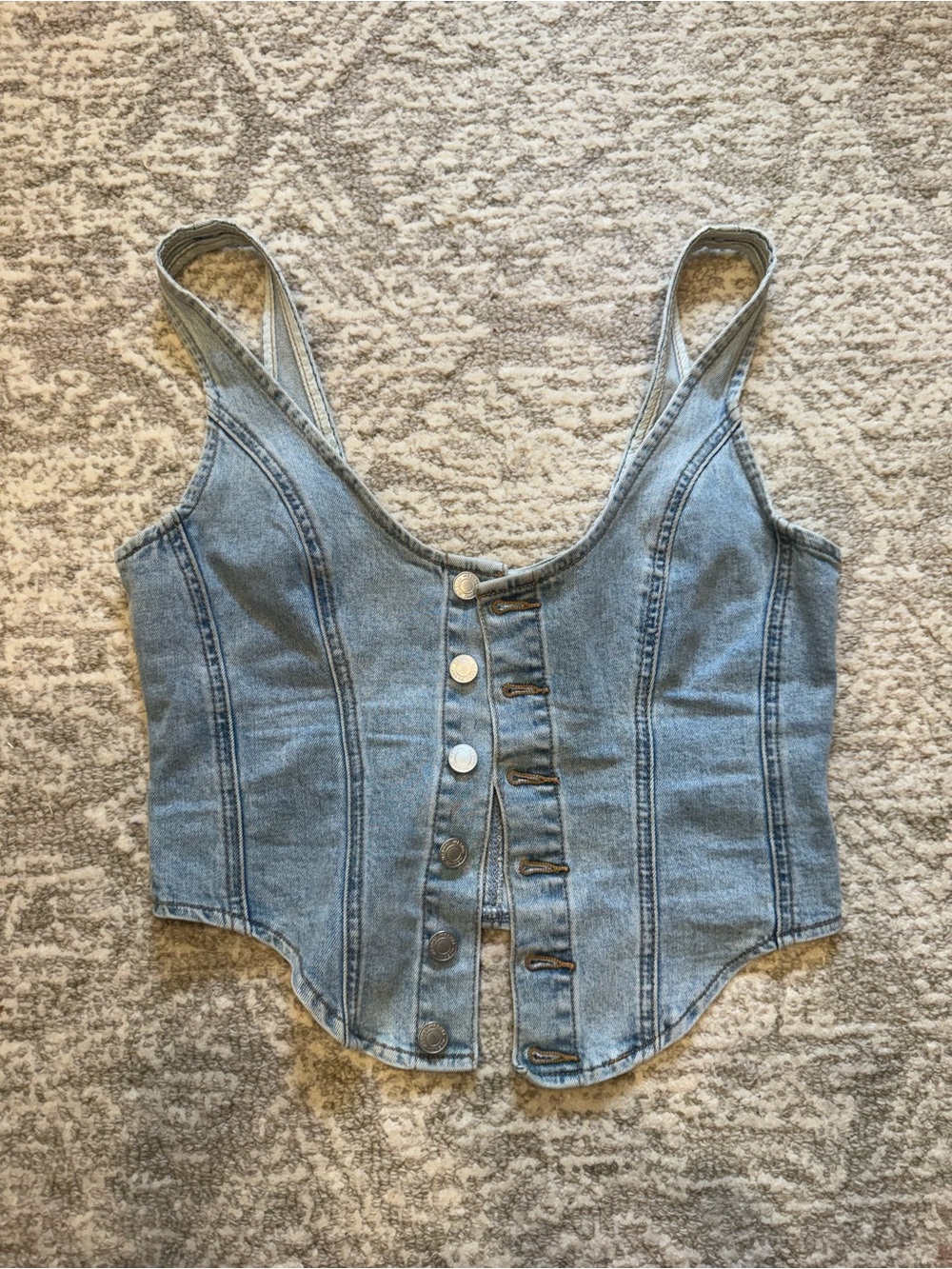 Meshki Light Blue Denim Corset Tank